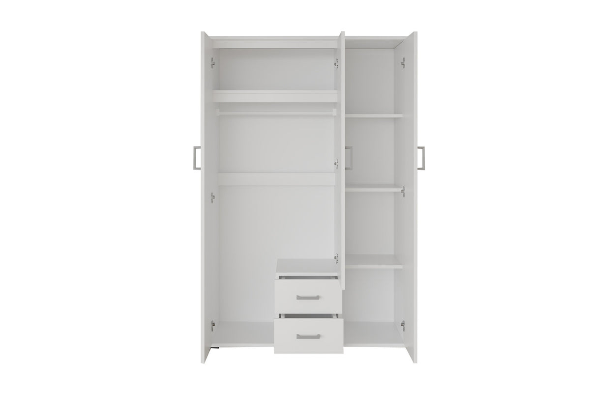 Armoire 'Marc' 3 portes avec miroir Blanc