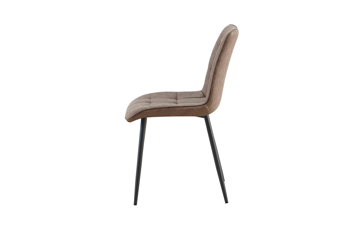 Rousseau - Set van 4 stoelen Furas Vintage PU Bruin - 88x46.5x59.5 cm