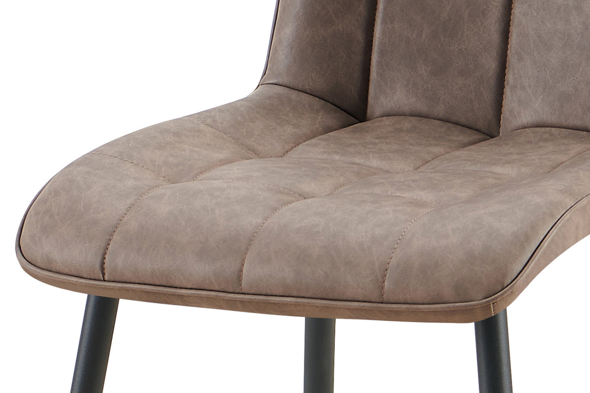 Rousseau - Set van 4 stoelen Furas Vintage PU Bruin - 88x46.5x59.5 cm