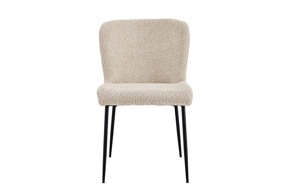 Rousseau - Chaise Lisa Boucle - Beige - 85x50x62 cm