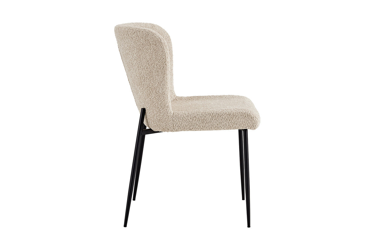 Rousseau - Chaise Lisa Boucle - Beige - 85x50x62 cm