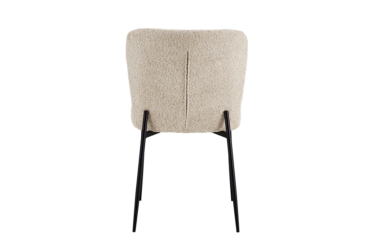 Rousseau - Chaise Lisa Boucle - Beige - 85x50x62 cm