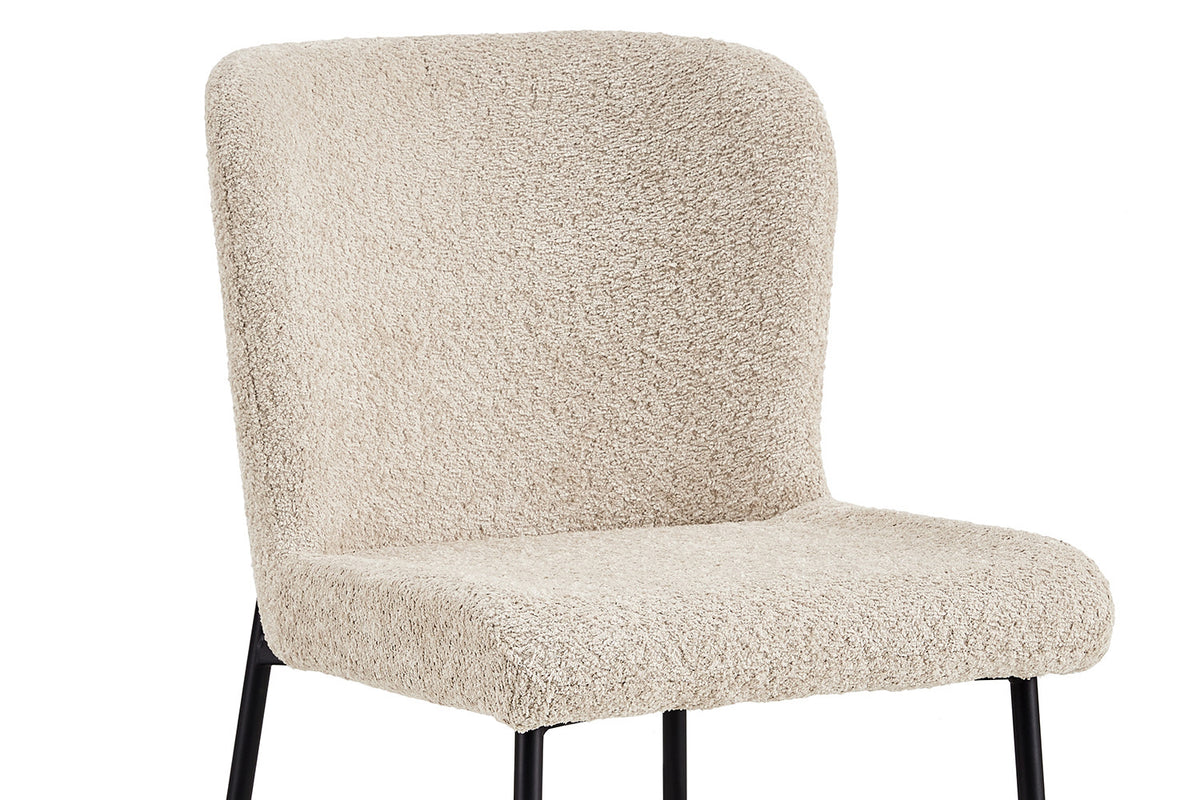 Rousseau - Chaise Lisa Boucle - Beige - 85x50x62 cm