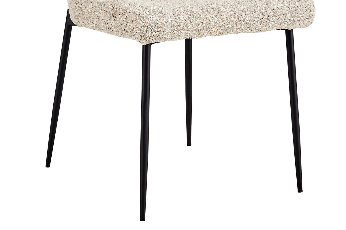 Rousseau - Chaise Lisa Boucle - Beige - 85x50x62 cm