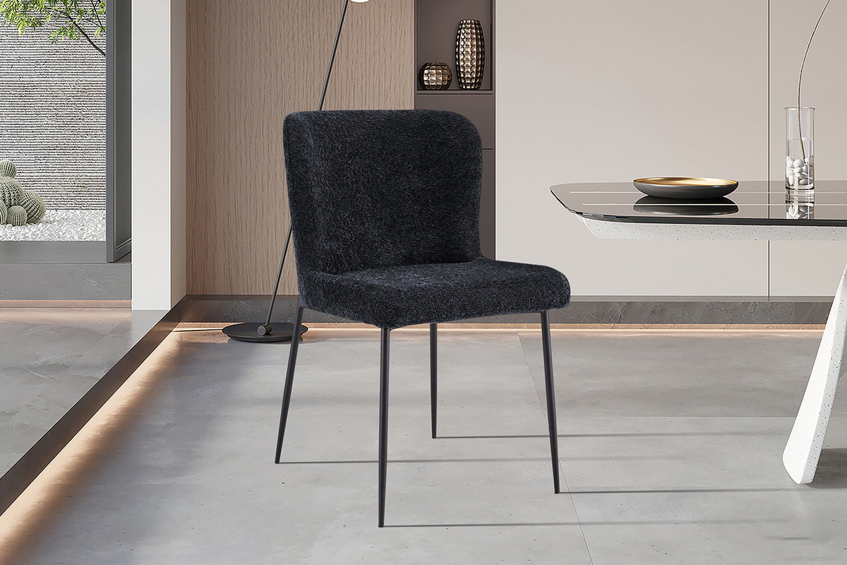 Rousseau - Chaise Lisa Boucle - Gris foncé - 85x50x62 cm