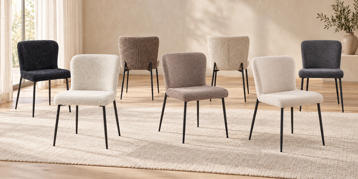 Rousseau - Chaise Lisa Boucle - Gris foncé - 85x50x62 cm