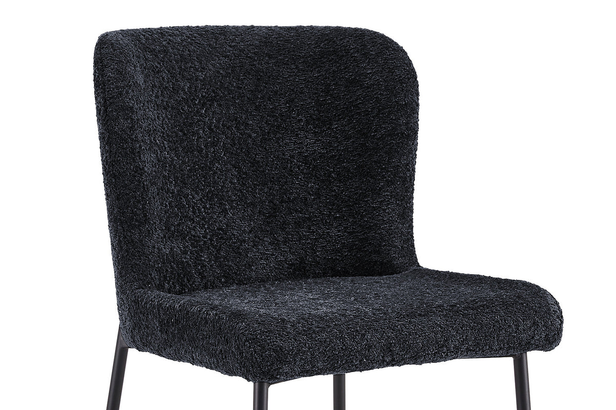 Rousseau - Chaise Lisa Boucle - Gris foncé - 85x50x62 cm