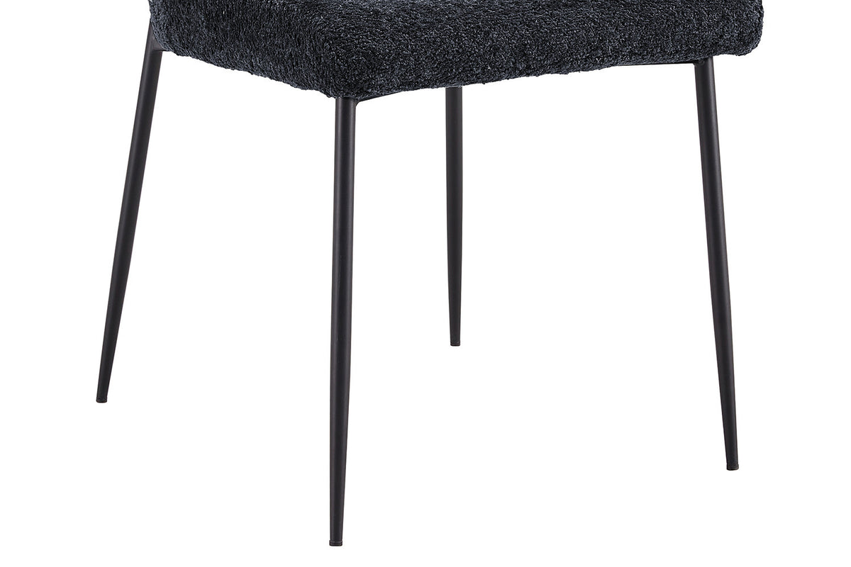 Rousseau - Chaise Lisa Boucle - Gris foncé - 85x50x62 cm