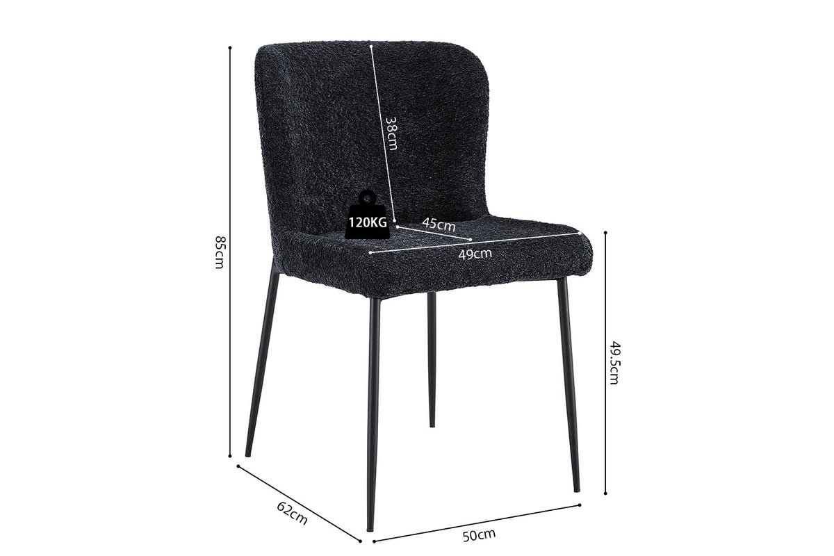Rousseau - Chaise Lisa Boucle - Gris foncé - 85x50x62 cm