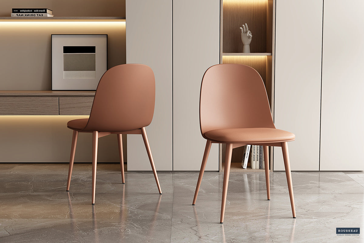Rousseau - Chaise Jasmin Assise PP - PU Terre cuite - 81x51x44 cm