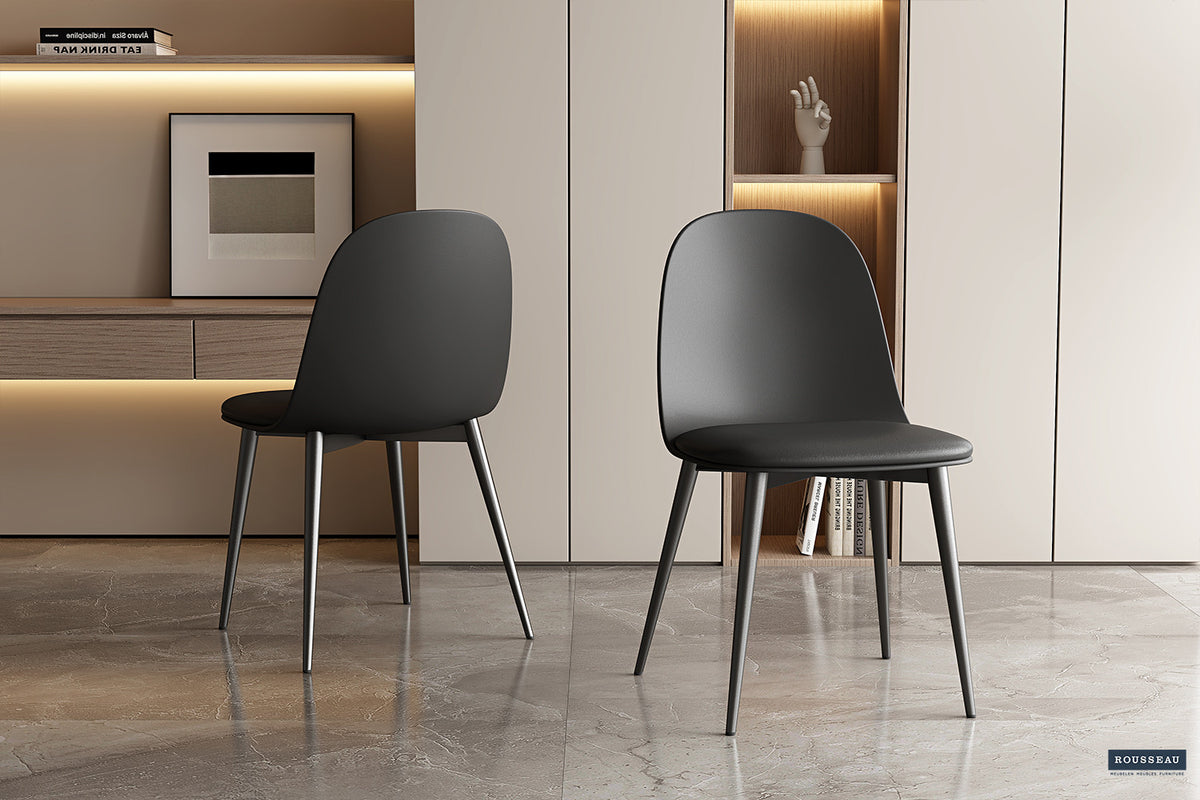 Rousseau - Stoel Jasmin - Zitting PP - PU Zwart - 81x51x44 cm