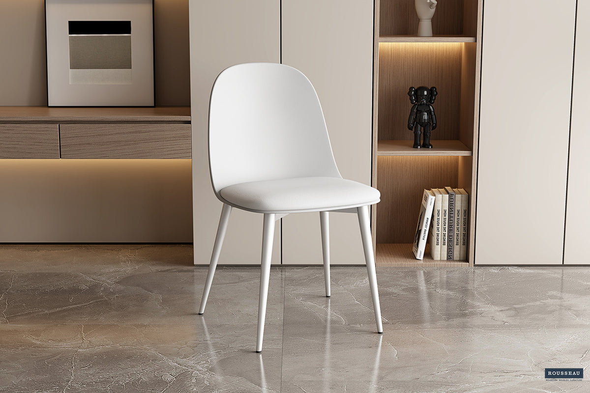 Rousseau - Chaise Jasmin Assise PP - PU Blanc - 81x51x44 cm