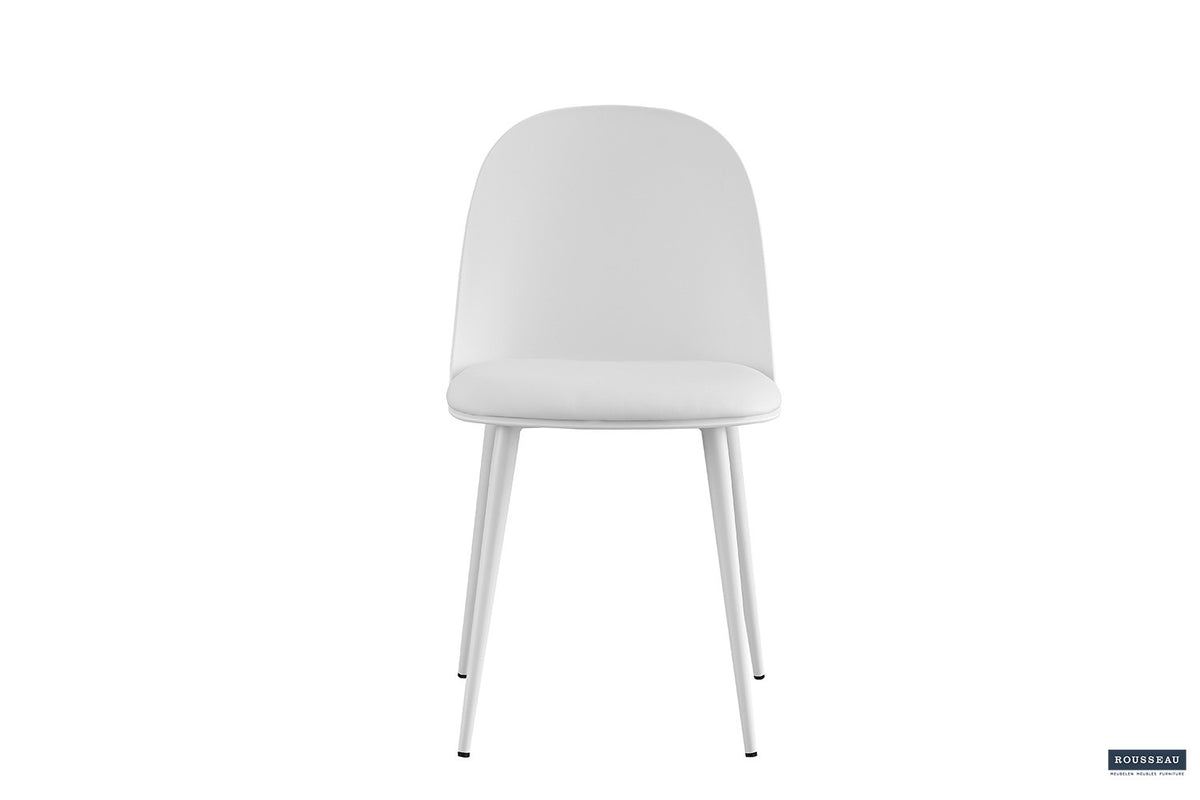 Rousseau - Chaise Jasmin Assise PP - PU Blanc - 81x51x44 cm