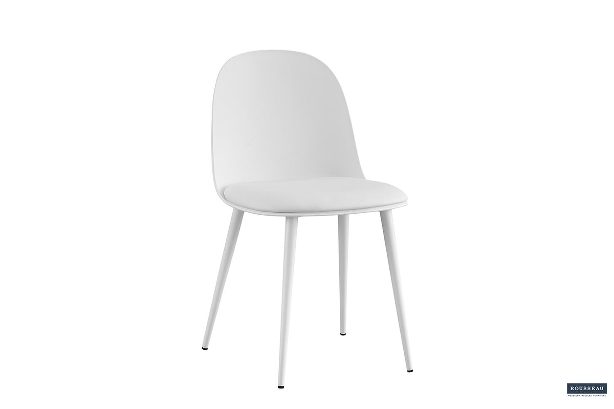 Rousseau - Chaise Jasmin Assise PP - PU Blanc - 81x51x44 cm