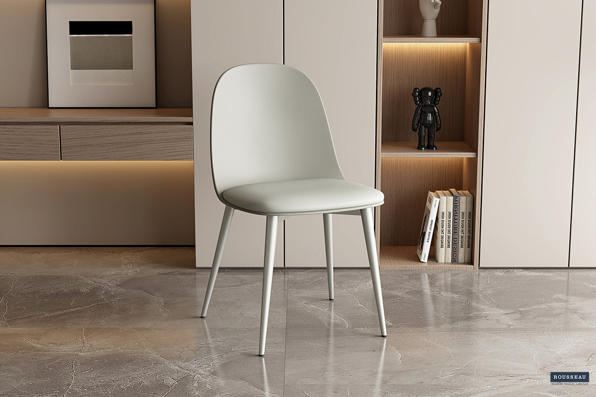 Rousseau - Chaise Jasmin Assise PP - PU Gris-vert - 81x51x44 cm