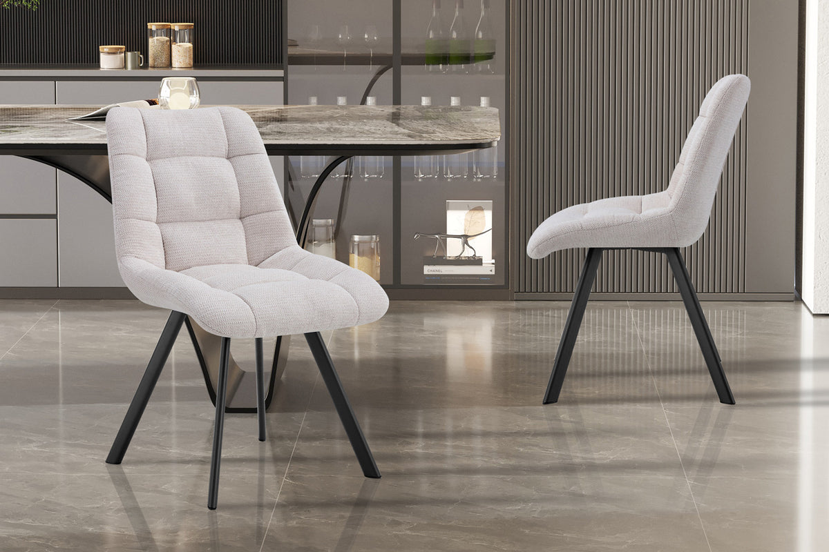 Rousseau - Chaise Lizzy - Tissu Beige - 88,5x52x61,5 cm