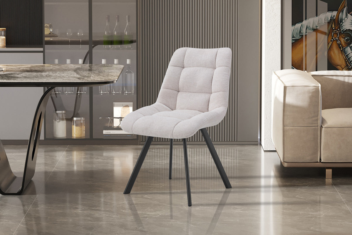 Rousseau - Chaise Lizzy - Tissu Beige - 88,5x52x61,5 cm