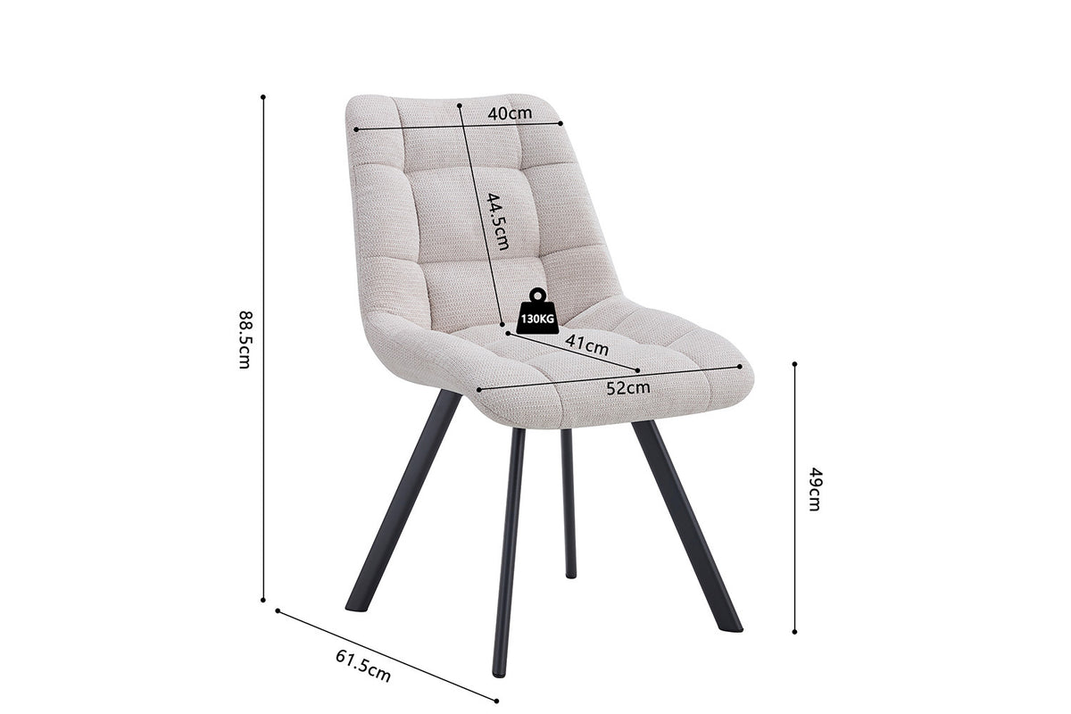 Rousseau - Chaise Lizzy - Tissu Beige - 88,5x52x61,5 cm
