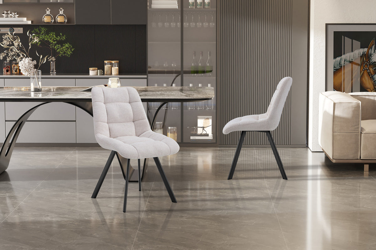 Rousseau - Chaise Lizzy - Tissu Beige - 88,5x52x61,5 cm