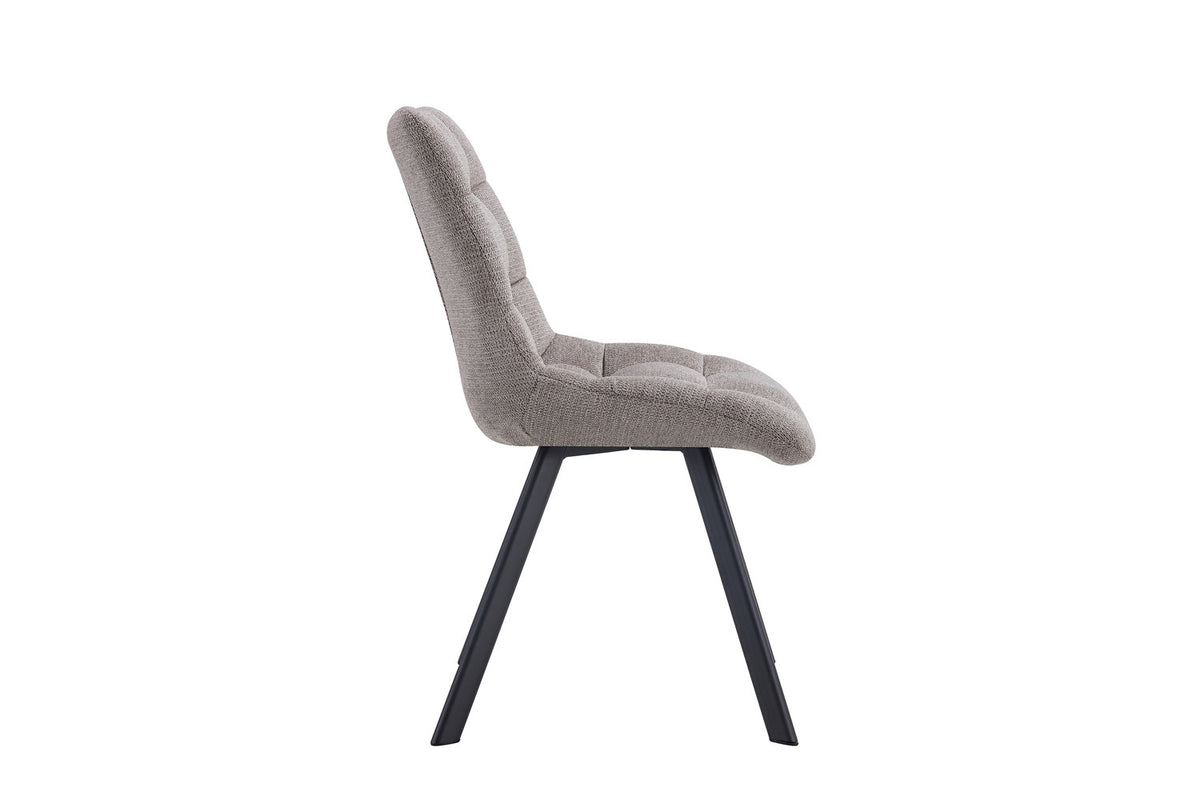 Rousseau - Chaise Lizzy - Tissu Gris Clair - 88,5x52x61,5 cm