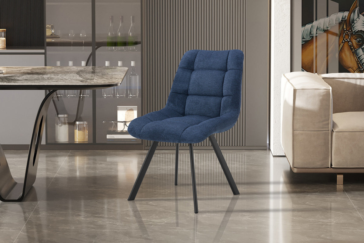 Rousseau - Stoel Lizzy - Stof Blauw - 88.5x52x61.5 cm