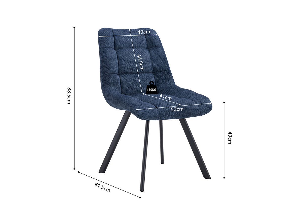 Rousseau - Stoel Lizzy - Stof Blauw - 88.5x52x61.5 cm