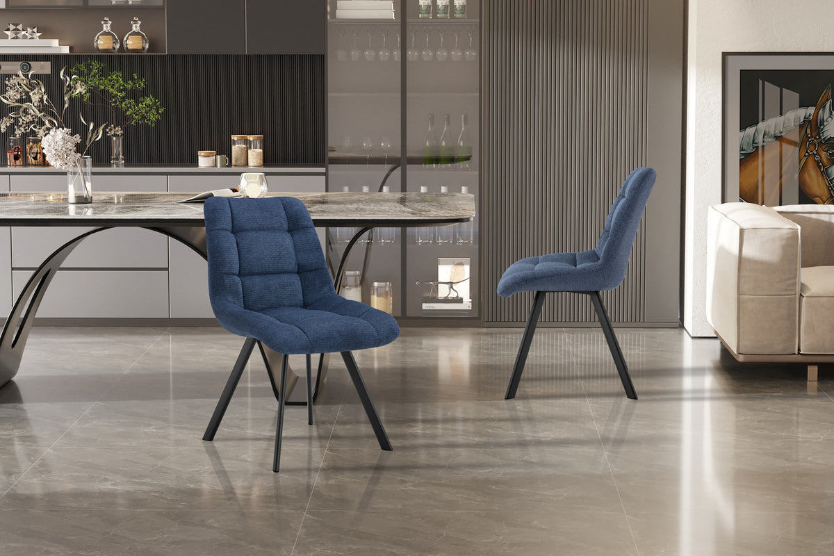 Rousseau - Stoel Lizzy - Stof Blauw - 88.5x52x61.5 cm