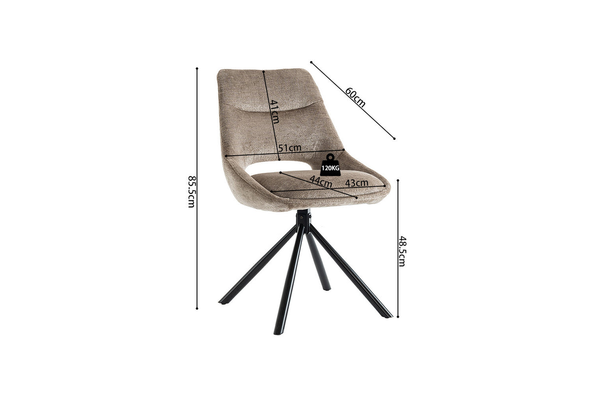 Rousseau - Stoel Dante - Stof Taupe - 85.5x51x60 cm