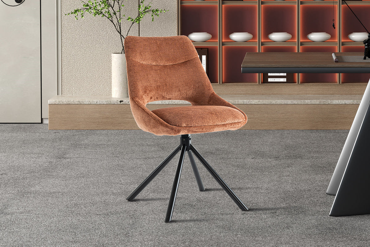 Rousseau - Chaise Dante - Tissu Rouille - 85,5x51x60 cm