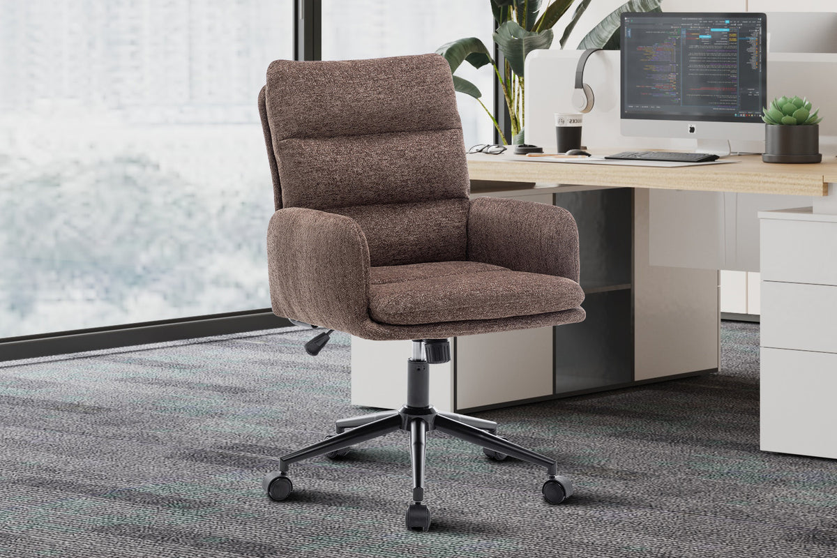 Chaise de bureau « Aimé » Tissu Fabb Raven 45 Marron