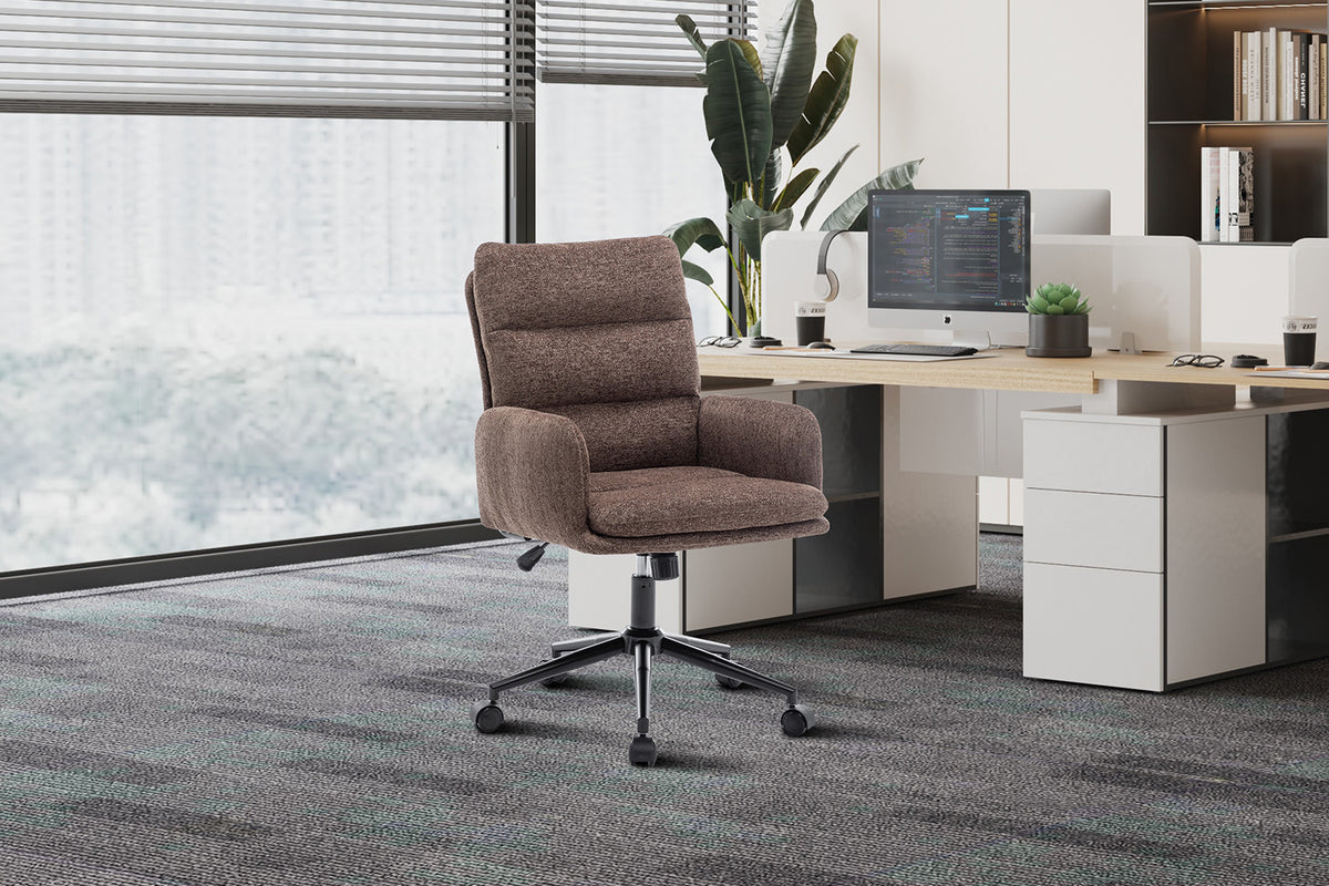 Chaise de bureau « Aimé » Tissu Fabb Raven 45 Marron