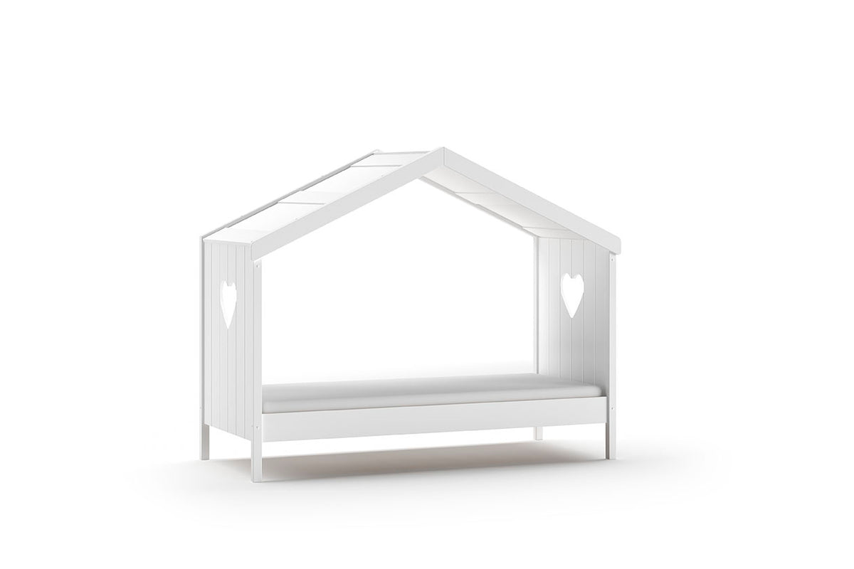 Cette combinaison AMORI se compose du lit cabane ouvert et du lit gigogne assorti.