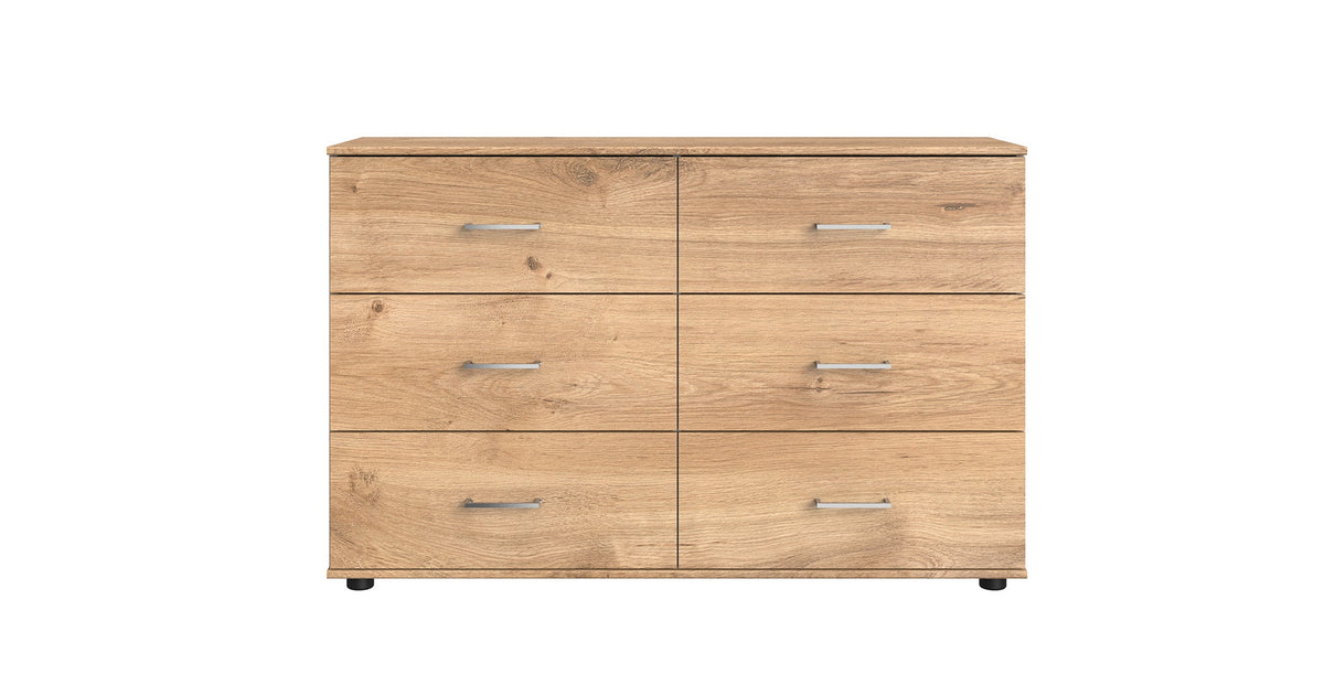 Wimex - Commode Anna - 760705 - Étagères Chêne/Chrome - 130x83x41cm
