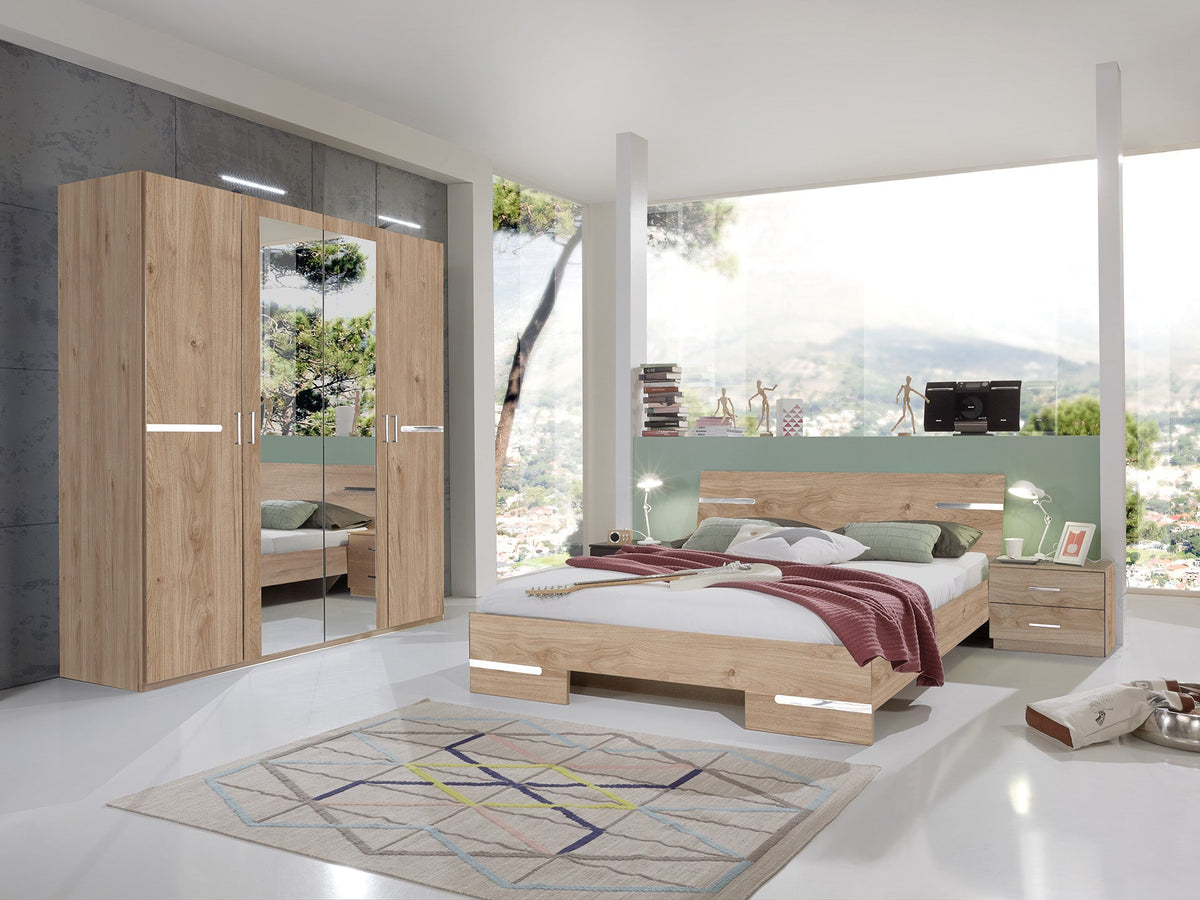 Wimex - Slaapkamer (4-delig set) Anna - 761189 - Artisan Eik/Chrome - 433x208x200cm