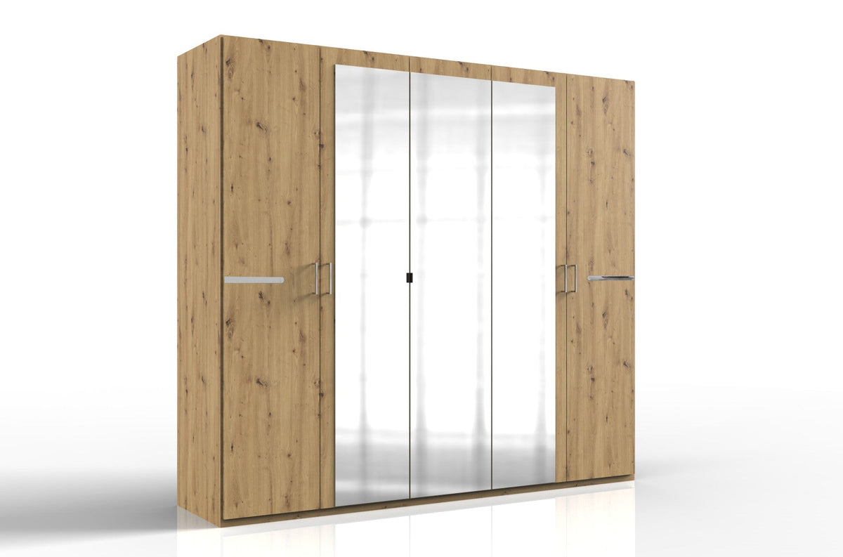 Wimex - Armoire Anna - 761566 - Chêne Artisan/Chrome - 225x208x58cm