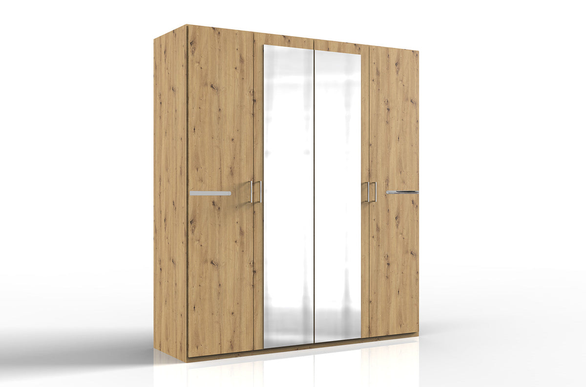 Wimex - Armoire Anna - 761568 - Chêne Artisan/Chrome - 180x208x58cm
