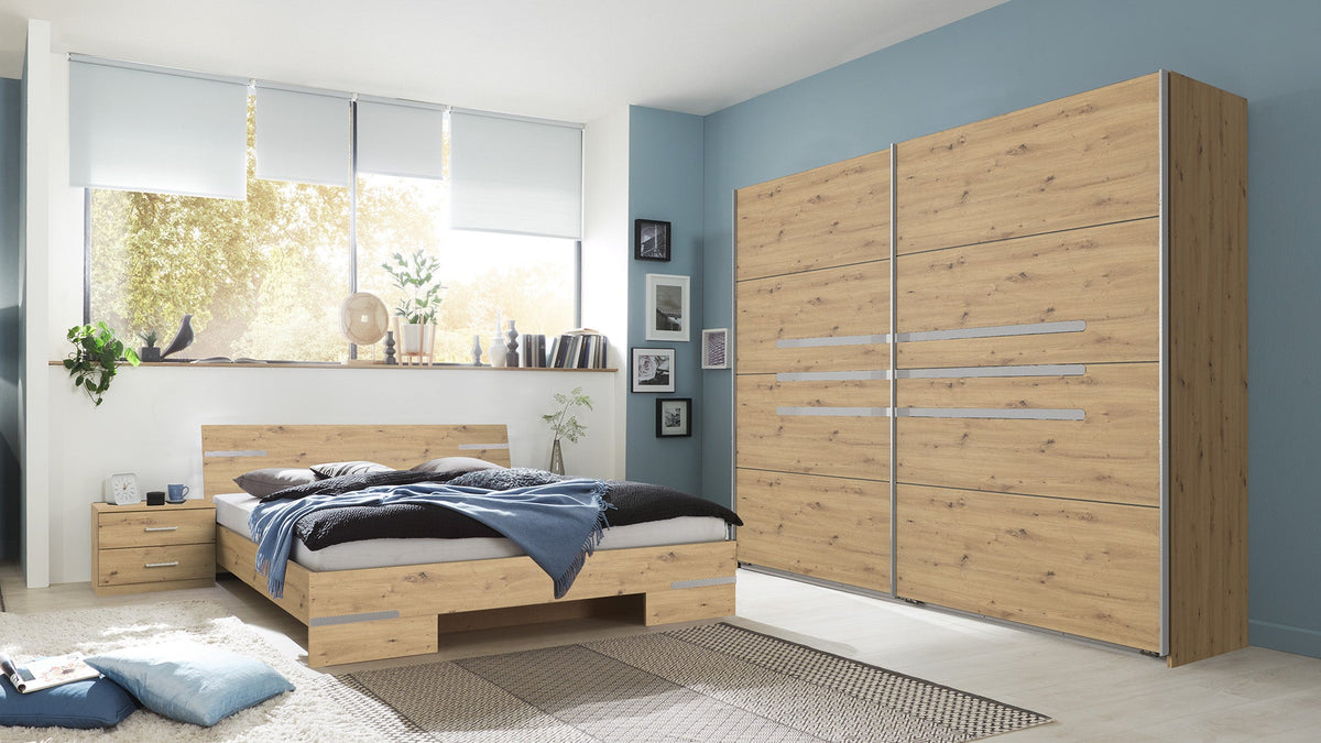 Wimex - Slaapkamer (4-delig set) Anna - 761136 - Artisan Eik/Chrome - 489x208x200cm