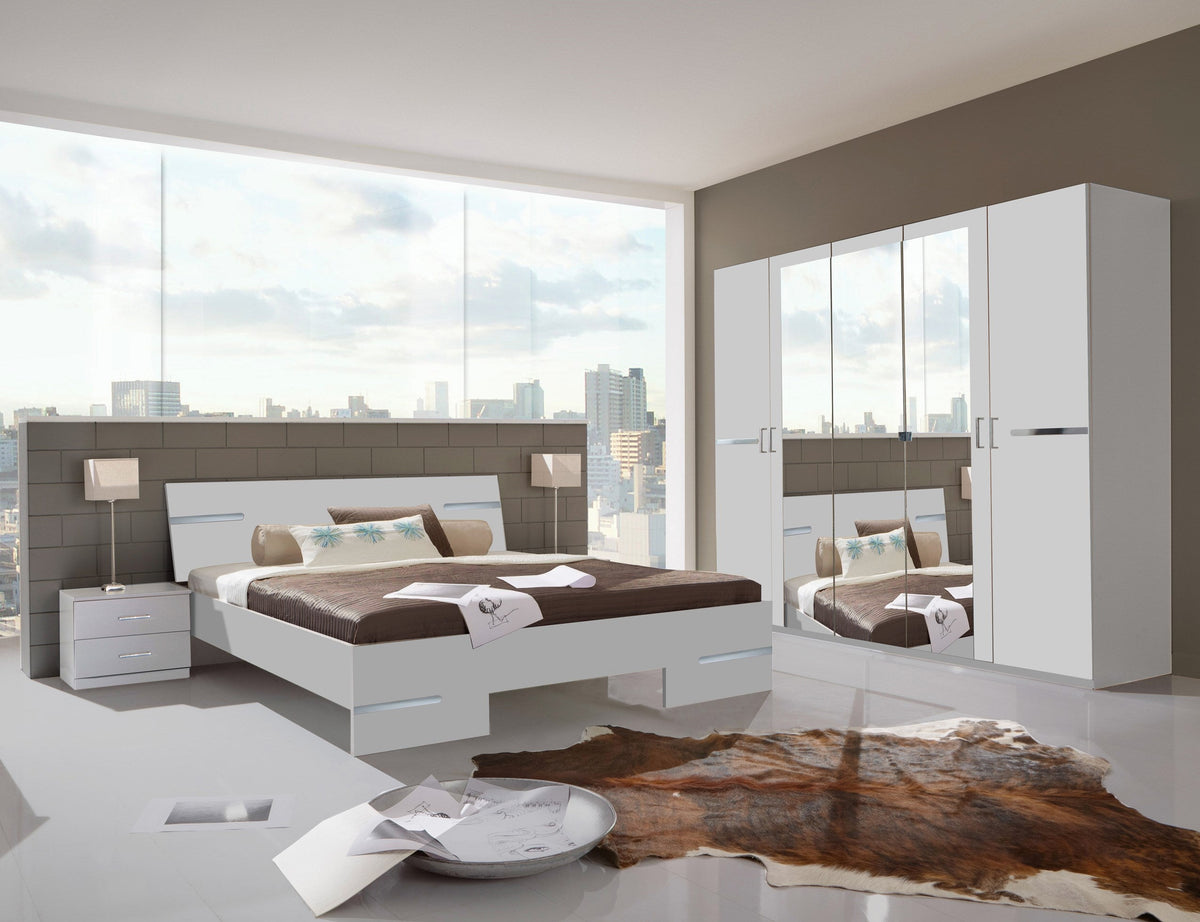 Wimex - Slaapkamer (4-delig set) Anna - 782131 - Wit/Chrome - 509x208x200cm