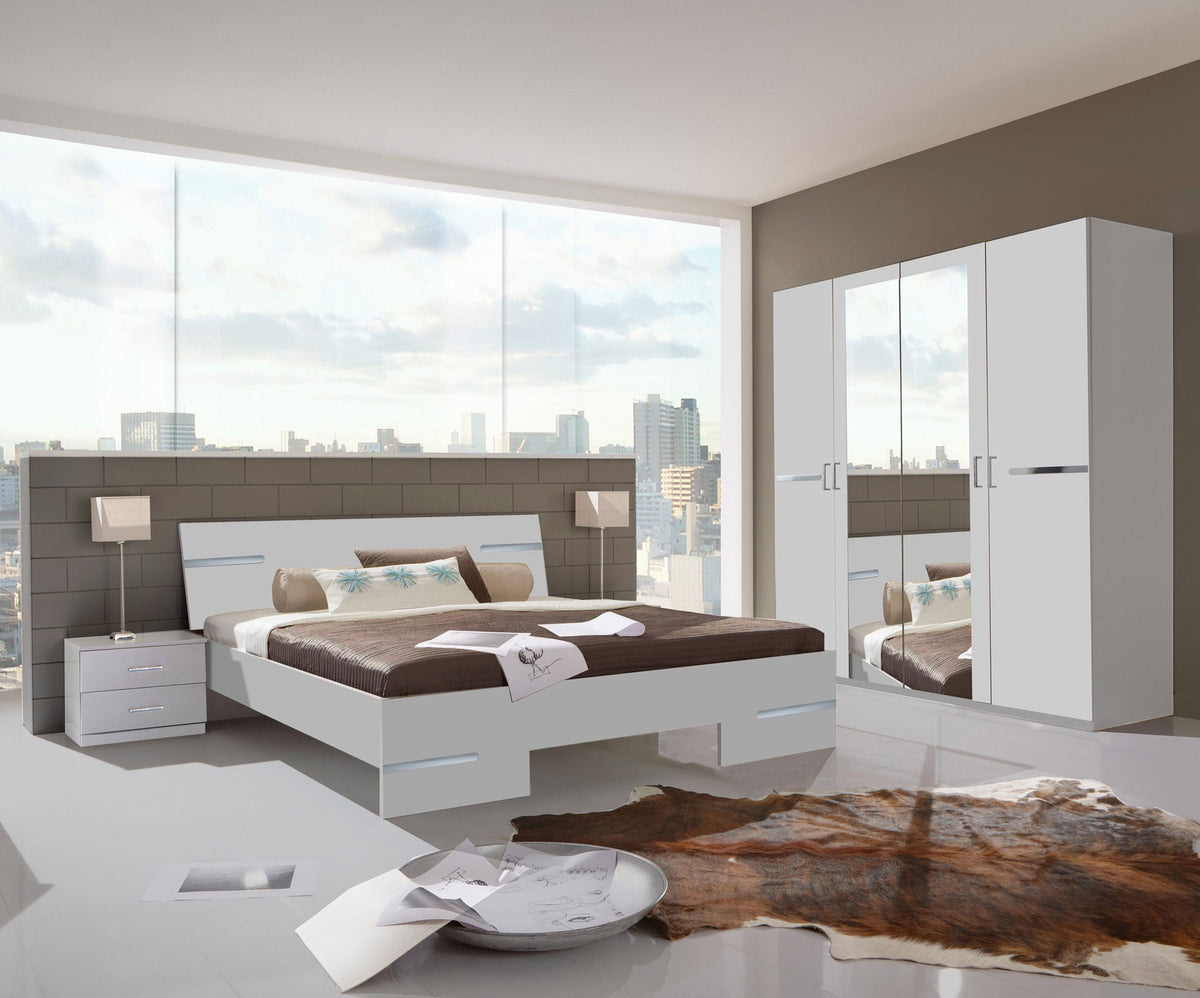 Wimex - Chambre (ensemble 4 pièces) Anna - 782332 - Blanc/Chrome - 453 x 208 x 200 cm