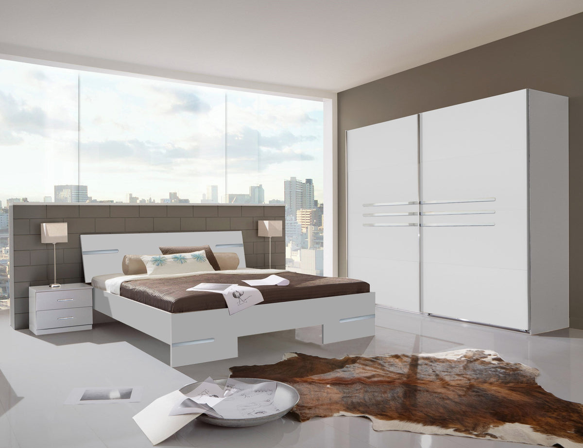 Wimex - Slaapkamer (4-delig set) Anna - 782136 - Wit/Chrome - 489x208x200cm