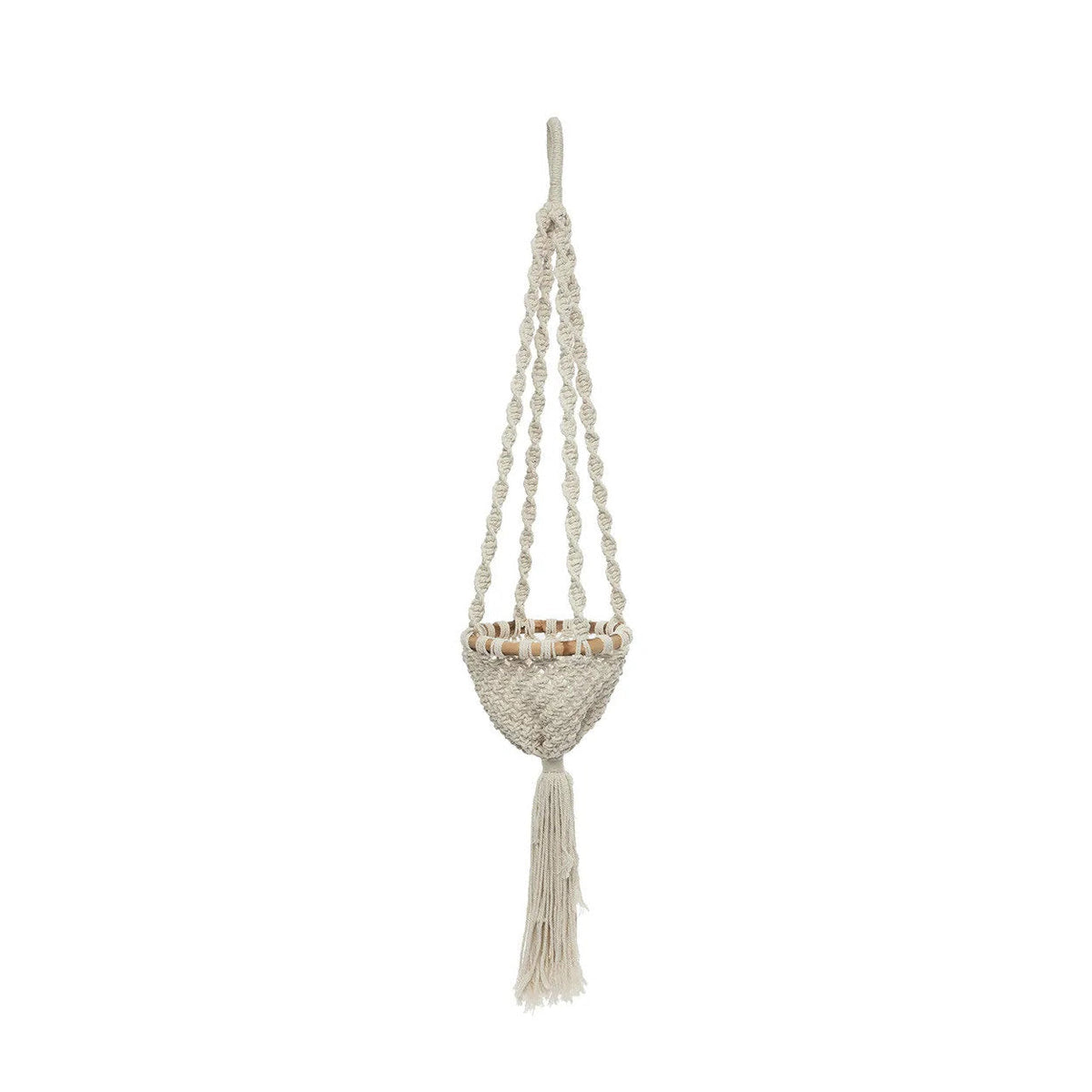 BB - Support pour plantes Twisted Macramé - Aspect naturel blanc -S