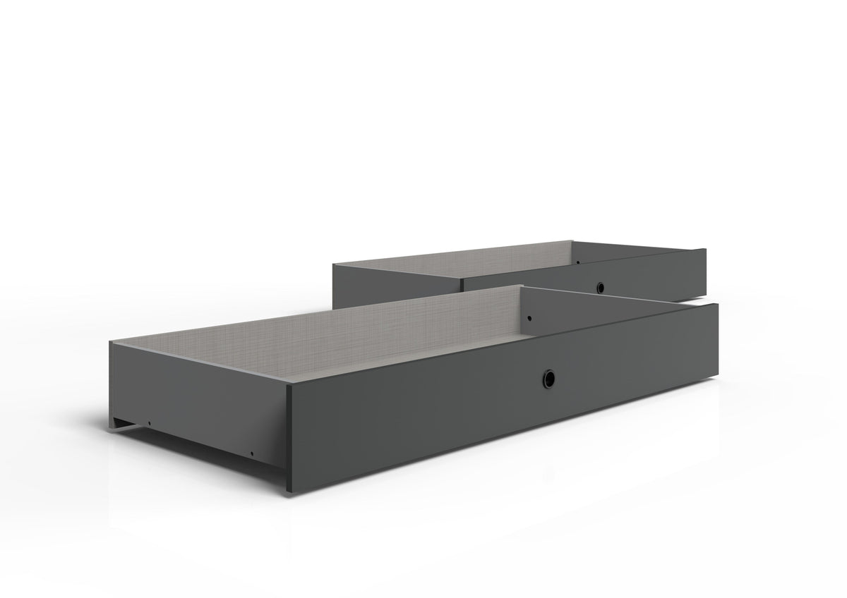 Wimex - Tiroir de lit (lot de 2) Barcelona - K69286 - Graphite/Noir - 141x20x61cm