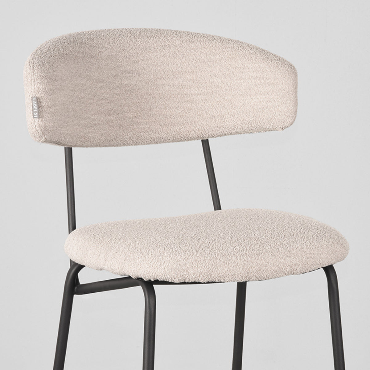 LABEL51 - Tabouret de bar Zack - Naturel - Boucle - Hauteur d'assise 78