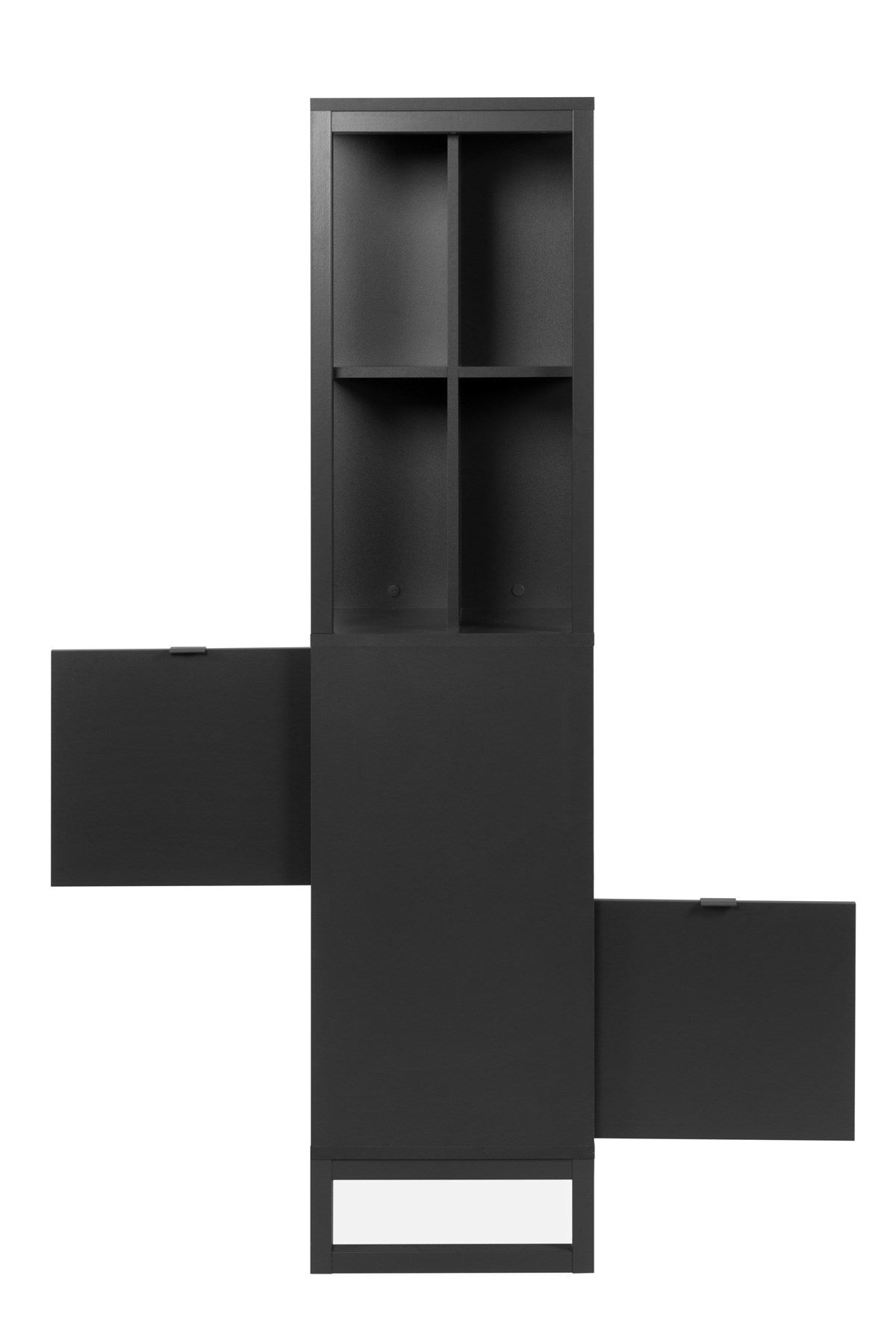 Fin - Boekenkast Sumatra 20A - Antraciet - 83,5x165x40 cm