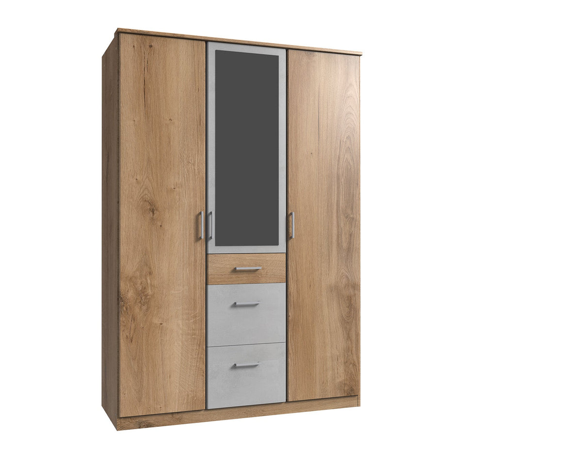 Wimex - Kleerkast Click - 142629 - Planken Eik/Beton - 135x199x58cm