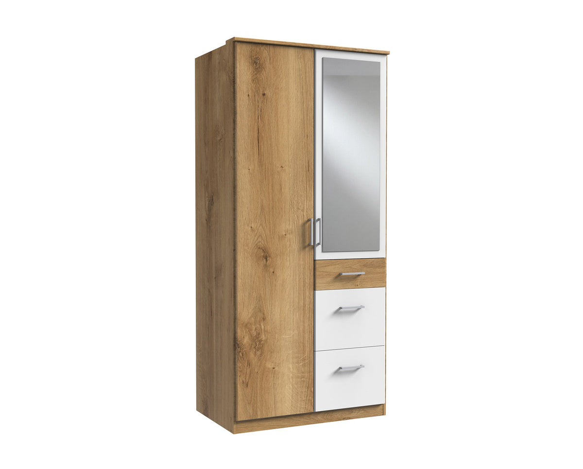 Wimex - Kleerkast Click - 146628 - Planken Eik/Wit - 91x199x58cm