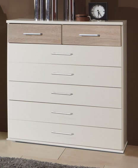Wimex - Commode Click - 152319 - Blanc/Chêne brut - 91x106x40cm