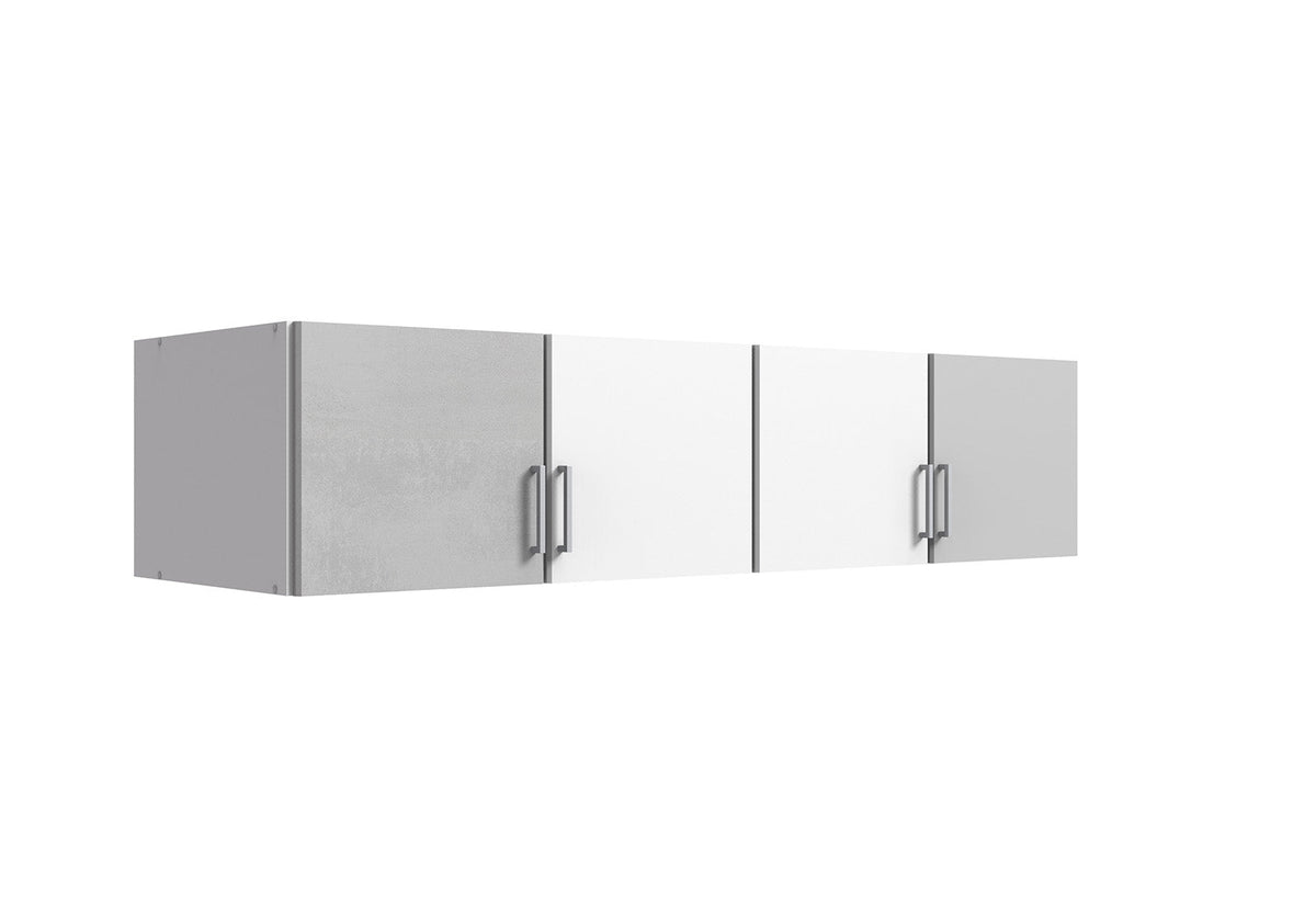Wimex - Meuble haut Click - 154503 - Blanc/Béton - 179x40x58cm