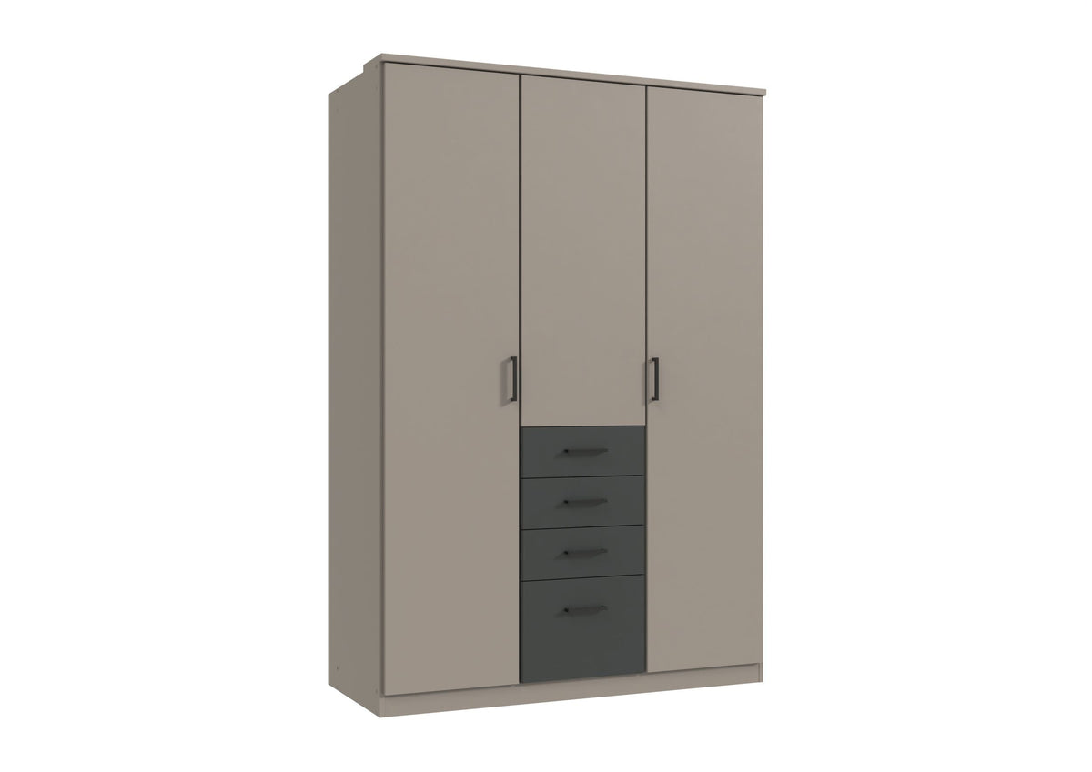 Wimex - Armoire Cottbus - T69551 - Gris Sahara/Graphite - 135x199x58cm