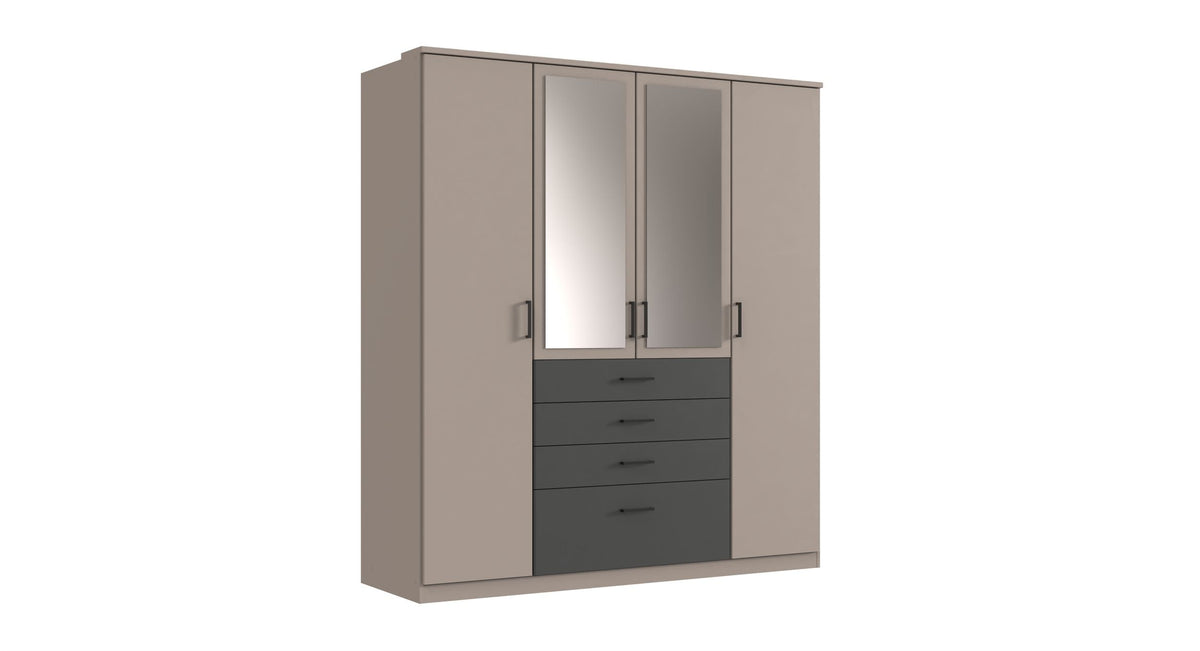 Wimex - Kleerkast Cottbus - T69555 - Sahara Grijs/Grafiet - 180x199x58cm